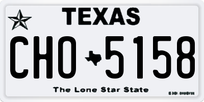 TX license plate CHO5158