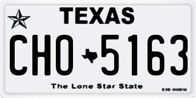 TX license plate CHO5163
