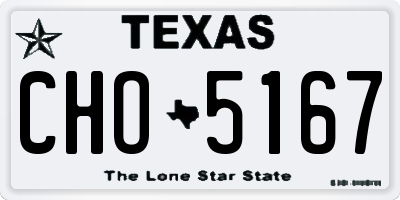 TX license plate CHO5167