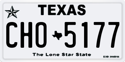 TX license plate CHO5177