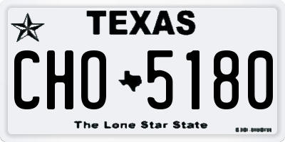 TX license plate CHO5180