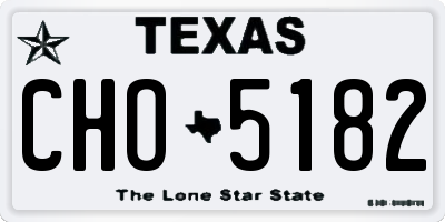 TX license plate CHO5182