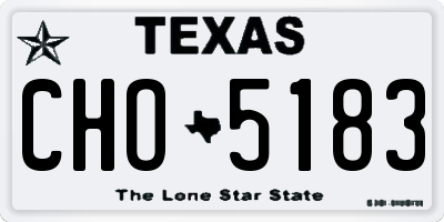 TX license plate CHO5183