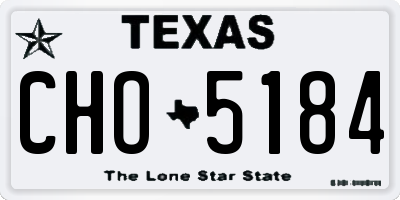 TX license plate CHO5184