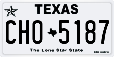 TX license plate CHO5187