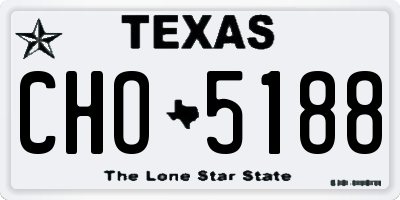 TX license plate CHO5188