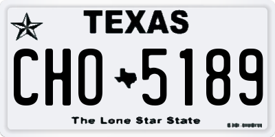 TX license plate CHO5189