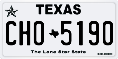 TX license plate CHO5190