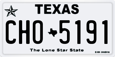 TX license plate CHO5191