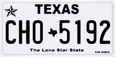 TX license plate CHO5192