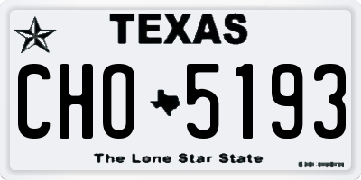 TX license plate CHO5193