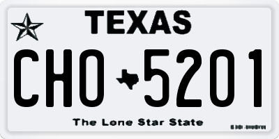 TX license plate CHO5201