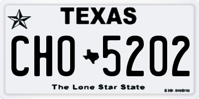 TX license plate CHO5202