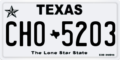 TX license plate CHO5203