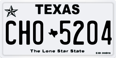TX license plate CHO5204