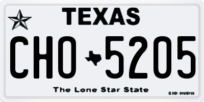 TX license plate CHO5205