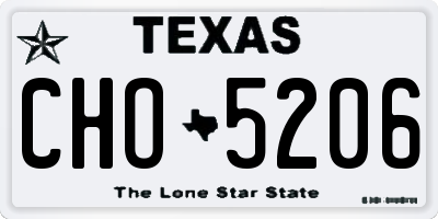TX license plate CHO5206