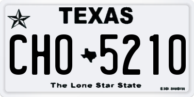 TX license plate CHO5210