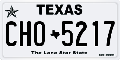 TX license plate CHO5217