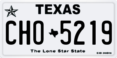 TX license plate CHO5219