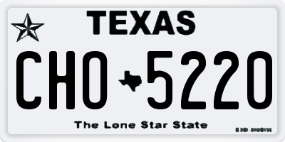 TX license plate CHO5220