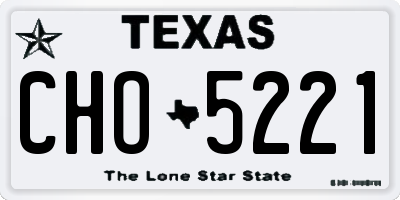TX license plate CHO5221