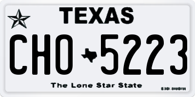 TX license plate CHO5223