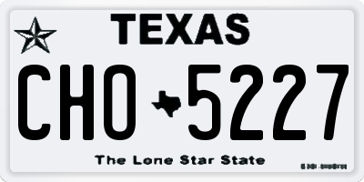 TX license plate CHO5227
