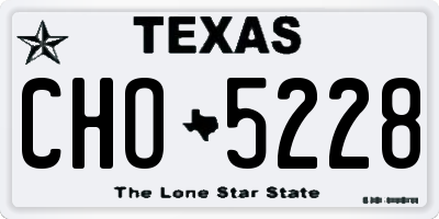 TX license plate CHO5228