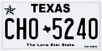 TX license plate CHO5240