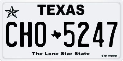 TX license plate CHO5247