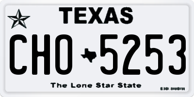 TX license plate CHO5253