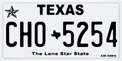 TX license plate CHO5254
