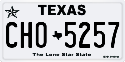 TX license plate CHO5257