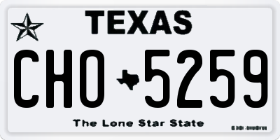 TX license plate CHO5259