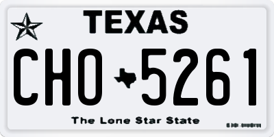 TX license plate CHO5261