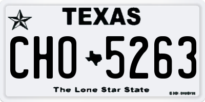 TX license plate CHO5263