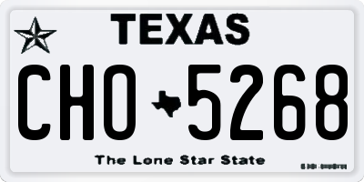 TX license plate CHO5268