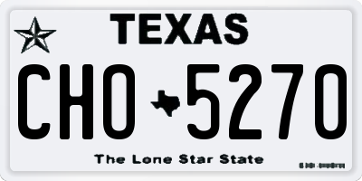 TX license plate CHO5270