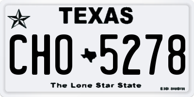 TX license plate CHO5278