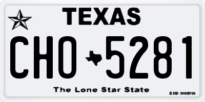 TX license plate CHO5281