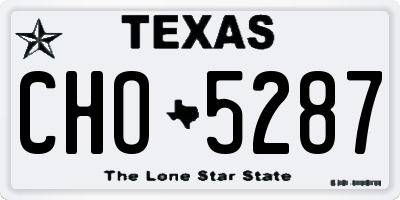 TX license plate CHO5287