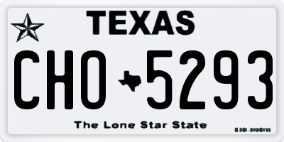 TX license plate CHO5293