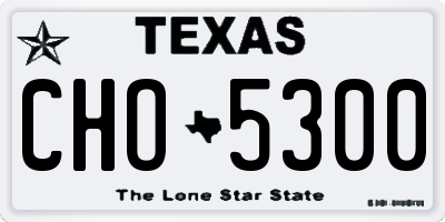 TX license plate CHO5300