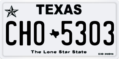 TX license plate CHO5303