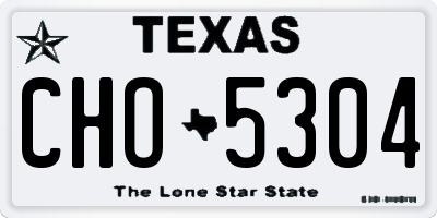 TX license plate CHO5304