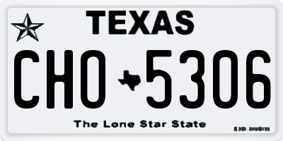 TX license plate CHO5306