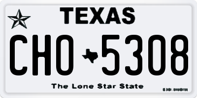 TX license plate CHO5308