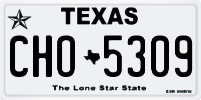 TX license plate CHO5309