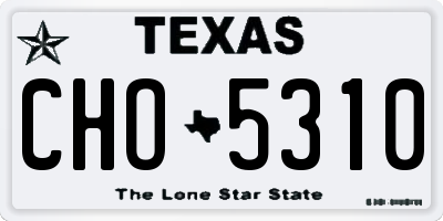 TX license plate CHO5310